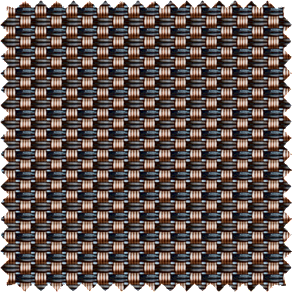 A swatch of 5% Metallic in Copper for Solar Shades shows an interesting two-tone weave with a subtle metallic shine